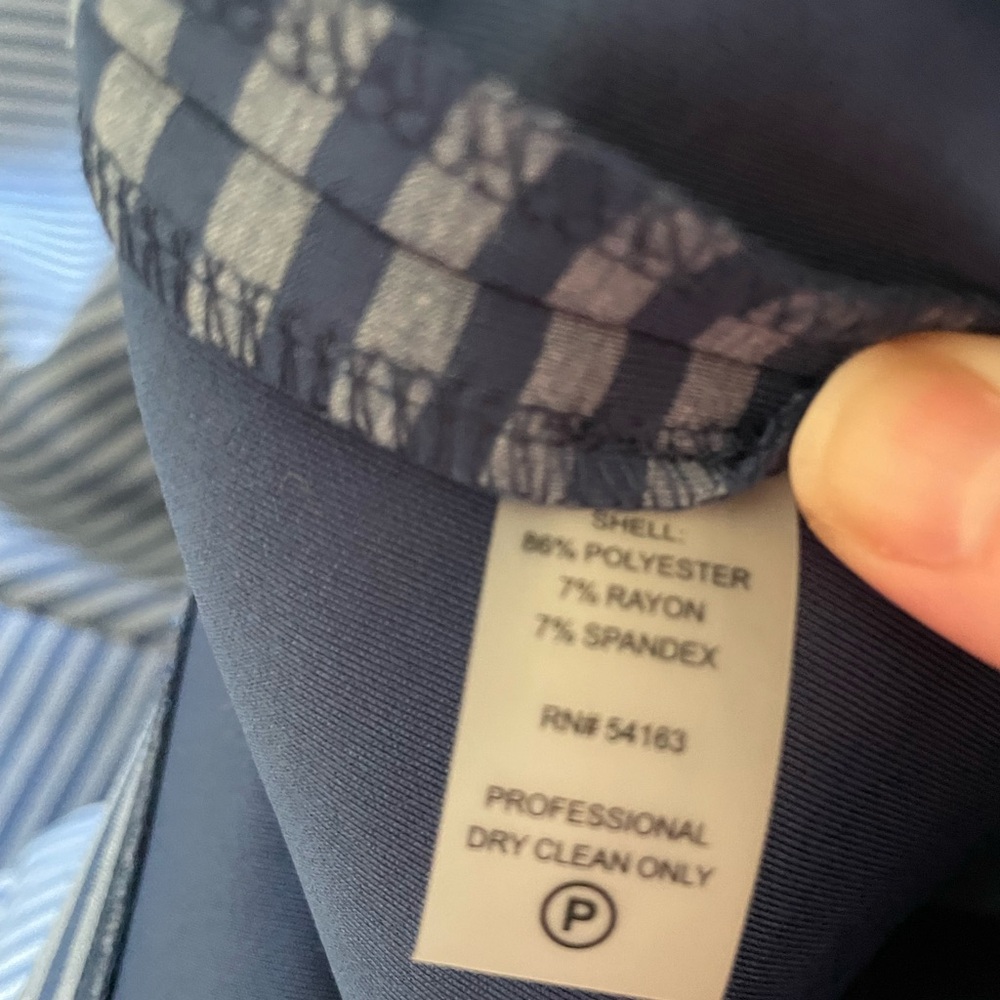NWT Calvin Klein Blue striped scuba sheath midi dress, 6 - Picture 5 of 11